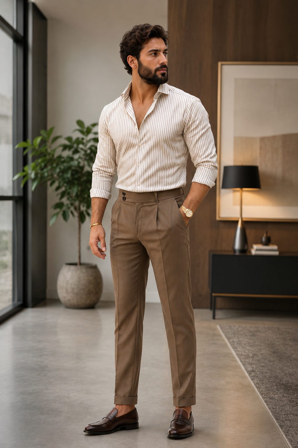 Tailored Striped Shirt and Trouser 