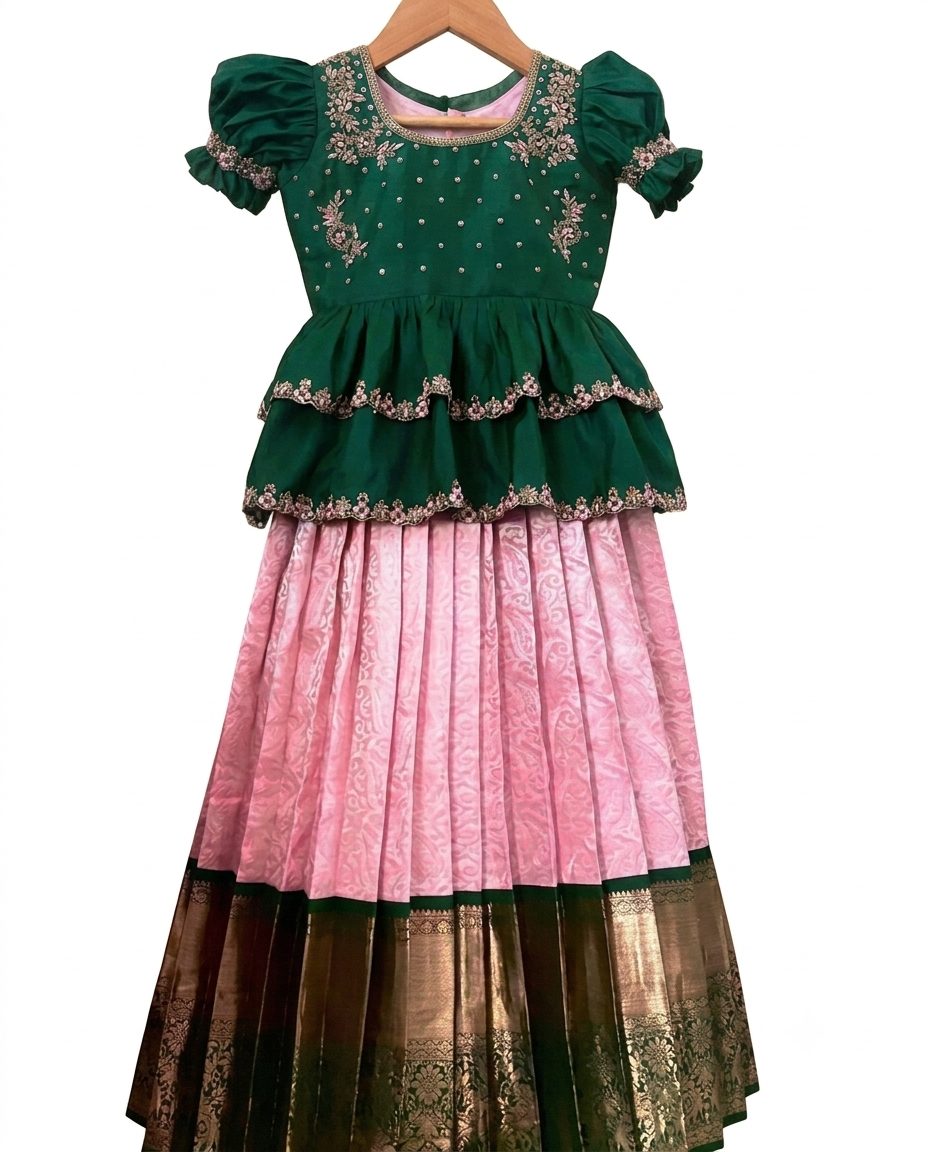 Emerald & Peplum Lehenga
